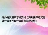 海外購買房產(chǎn)怎樣支付（海外房產(chǎn)購買需要什么條件有什么注意事項(xiàng)介紹）