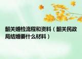 韶關婚檢流程和資料（韶關民政局結(jié)婚要什么材料）