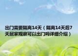 出門需要隔離14天（隔離14天后7天居家觀察可以出門嗎詳細介紹）