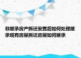 非繼承房產(chǎn)拆遷安置后如何處理繼承現(xiàn)有房屋拆遷房屋如何繼承