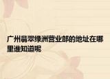 廣州翡翠綠洲營業(yè)部的地址在哪里誰知道呢
