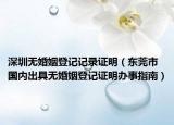 深圳無婚姻登記記錄證明（東莞市國內(nèi)出具無婚姻登記證明辦事指南）