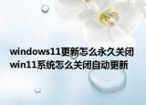 windows11更新怎么永久關(guān)閉 win11系統(tǒng)怎么關(guān)閉自動(dòng)更新