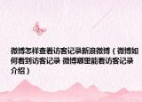 微博怎樣查看訪客記錄新浪微博（微博如何看到訪客記錄 微博哪里能看訪客記錄介紹）