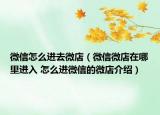 微信怎么進去微店（微信微店在哪里進入 怎么進微信的微店介紹）