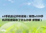 a3手機忘記開機密碼（聯(lián)想a320手機開機密碼忘了怎么辦鎖 求祥解）
