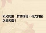 和光同塵一樣的詞語(yǔ)（與光同塵 漢語(yǔ)詞語(yǔ)）