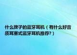 什么牌子的藍(lán)牙耳機(jī)（有什么好音質(zhì)耳塞式藍(lán)牙耳機(jī)推薦?）