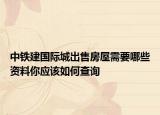 中鐵建國際城出售房屋需要哪些資料你應(yīng)該如何查詢
