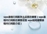 wps表格行間距怎么設置在哪里（wps表格內(nèi)行間距在哪里設置 wps如何調(diào)整表格內(nèi)行間距介紹）