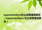 opporeno5pro怎么設(shè)置通話錄音（opporeno5pro 怎么設(shè)置通話錄音）