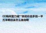 ??梅州富力城**新房?jī)r(jià)是多錢一平方米呢應(yīng)該怎么查詢呢