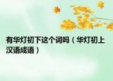 有華燈初下這個(gè)詞嗎（華燈初上 漢語(yǔ)成語(yǔ)）