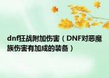 dnf狂戰(zhàn)附加傷害（DNF對惡魔族傷害有加成的裝備）