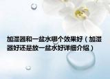 加濕器和一盆水哪個效果好（加濕器好還是放一盆水好詳細介紹）