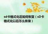 sd卡格式化后如何恢復（sD卡格式化以后怎么恢復）