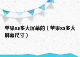 蘋果xs多大屏幕的（蘋果xs多大屏幕尺寸）