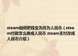 steam如何把錢(qián)變?yōu)楦臑槿嗣駧牛╯team付款怎么換成人民幣 steam支付改成人民幣介紹）