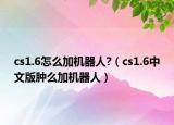 cs1.6怎么加機(jī)器人?（cs1.6中文版腫么加機(jī)器人）