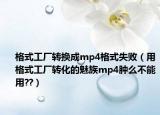 格式工廠轉(zhuǎn)換成mp4格式失?。ㄓ酶袷焦S轉(zhuǎn)化的魅族mp4腫么不能用??）