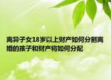 離異子女18歲以上財產(chǎn)如何分割離婚的孩子和財產(chǎn)將如何分配