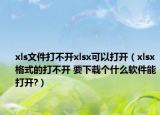 xls文件打不開(kāi)xlsx可以打開(kāi)（xlsx格式的打不開(kāi) 要下載個(gè)什么軟件能打開(kāi)?）