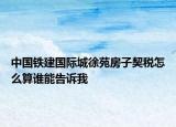 中國(guó)鐵建國(guó)際城徐苑房子契稅怎么算誰(shuí)能告訴我