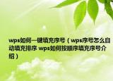 wps如何一鍵填充序號(hào)（wps序號(hào)怎么自動(dòng)填充排序 wps如何按順序填充序號(hào)介紹）