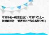 蘋果手機(jī)一鍵清理運(yùn)行（蘋果13怎么一鍵清理運(yùn)行 一鍵清理運(yùn)行程序教程介紹）