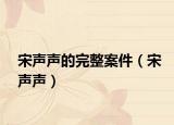 宋聲聲的完整案件（宋聲聲）