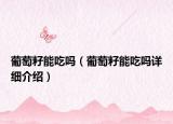 葡萄籽能吃嗎（葡萄籽能吃嗎詳細(xì)介紹）