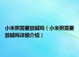 小米粥需要放堿嗎（小米粥需要放堿嗎詳細介紹）