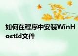 如何在程序中安裝WinHostId文件