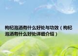 枸杞泡酒有什么好處與功效（枸杞泡酒有什么好處詳細介紹）