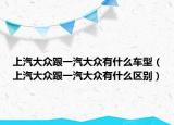 上汽大眾跟一汽大眾有什么車型（上汽大眾跟一汽大眾有什么區(qū)別）