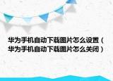 華為手機(jī)自動(dòng)下載圖片怎么設(shè)置（華為手機(jī)自動(dòng)下載圖片怎么關(guān)閉）