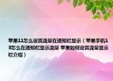蘋果11怎么設(shè)置流量在通知欄顯示（蘋果手機13怎么在通知欄顯示流量 蘋果如何設(shè)置流量顯示欄介紹）