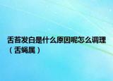 舌苔發(fā)白是什么原因呢怎么調(diào)理（舌蠅屬）