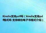 Kindle支持pdf嗎（kindle支持pdf格式嗎 支持哪些電子書格式介紹）