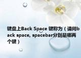 鍵盤上Back Space 鍵稱為（請問back space, spacebar分別是哪兩個鍵）