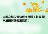 三國之蜀漢儒將百度百科（趙云 漢末三國時(shí)期蜀漢儒將）