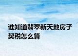 誰知道翡翠新天地房子契稅怎么算