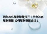 閑魚(yú)怎么復(fù)制鏈接打開(kāi)（閑魚(yú)怎么復(fù)制鏈接 如何復(fù)制鏈接介紹）