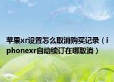 蘋果xr設置怎么取消購買記錄（iphonexr自動續(xù)訂在哪取消）