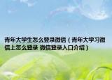 青年大學生怎么登錄微信（青年大學習微信上怎么登錄 微信登錄入口介紹）