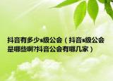 抖音有多少s級(jí)公會(huì)（抖音s級(jí)公會(huì)是哪些啊?抖音公會(huì)有哪幾家）
