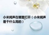 小米聞聲在哪里打開（小米聞聲是干什么用的）