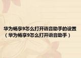 華為暢享9怎么打開語音助手的設置（華為暢享9怎么打開語音助手）