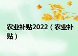 農(nóng)業(yè)補(bǔ)貼2022（農(nóng)業(yè)補(bǔ)貼）