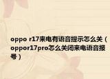 oppo r17來電有語音提示怎么關（oppor17pro怎么關閉來電語音報號）